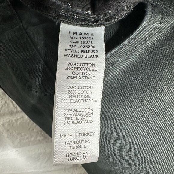 FRAME Cropped Tapered High Waisted Black Jeans size 27 - Picture 9 of 9